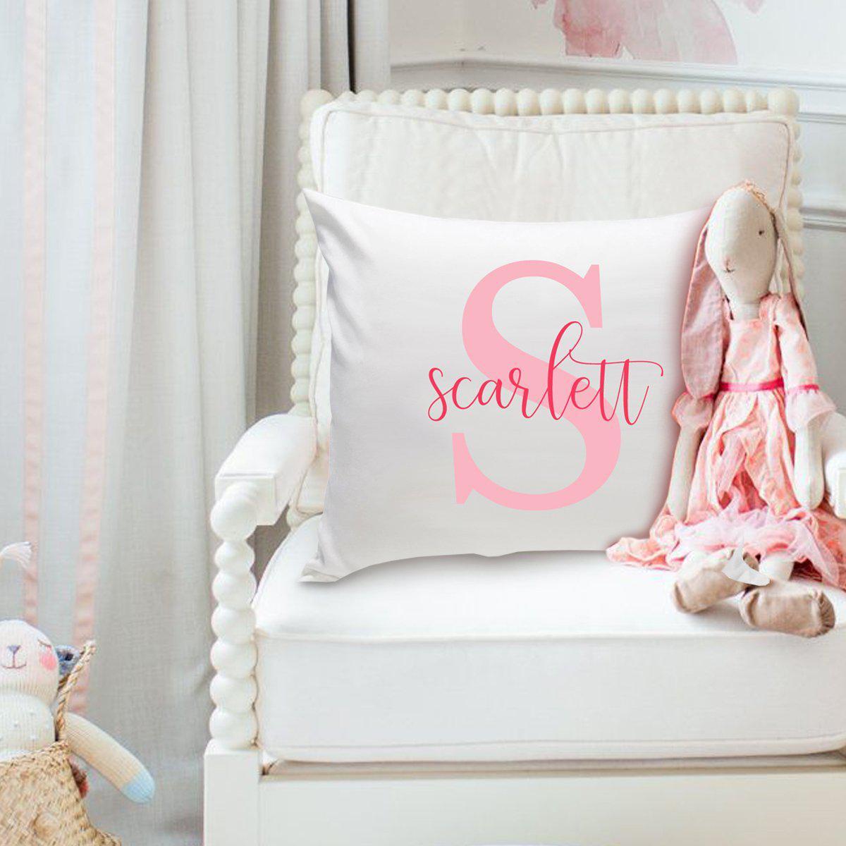 Girls Name Personalized Throw Pillow - Two Tone