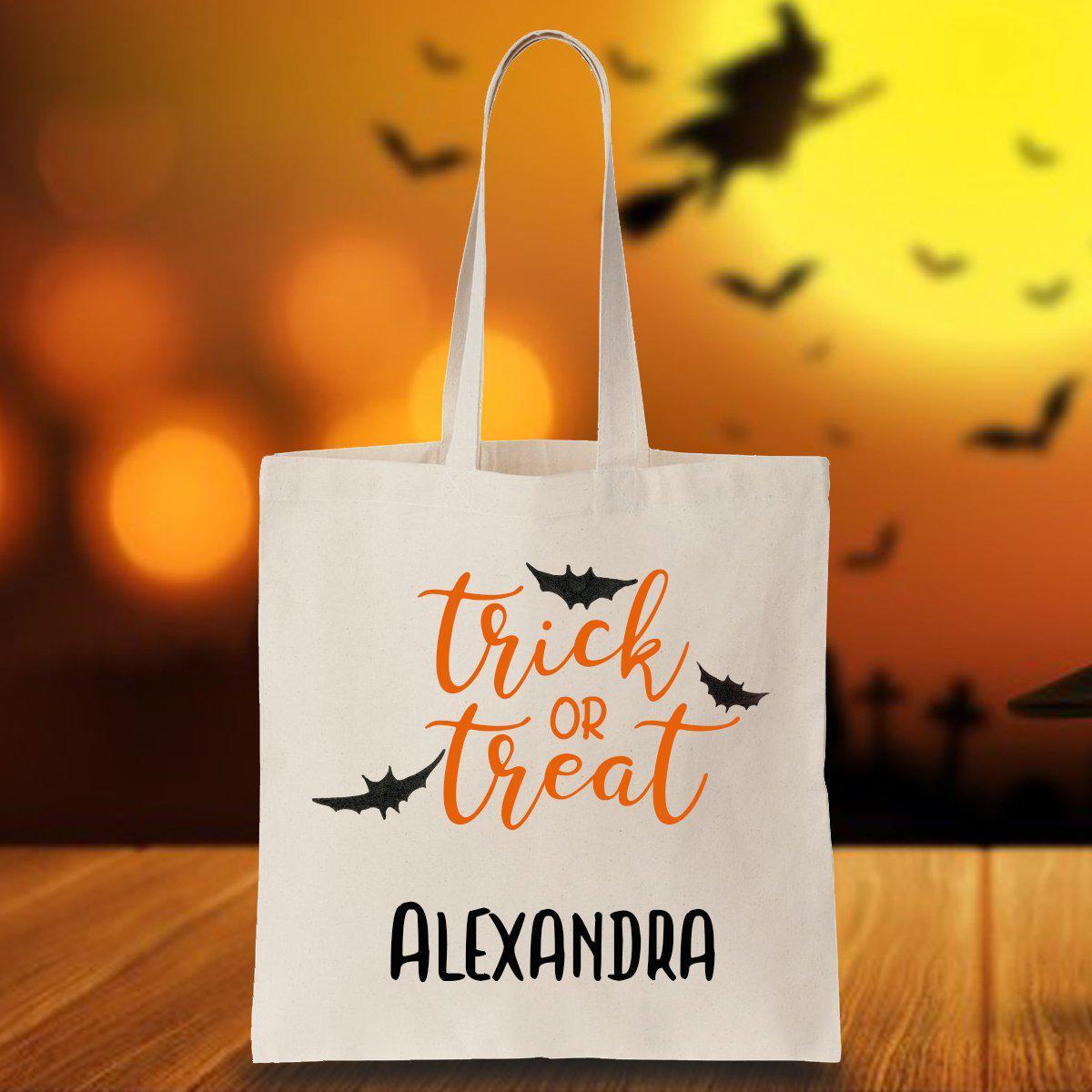 Halloween Trick or Treat Bat Tote Bag