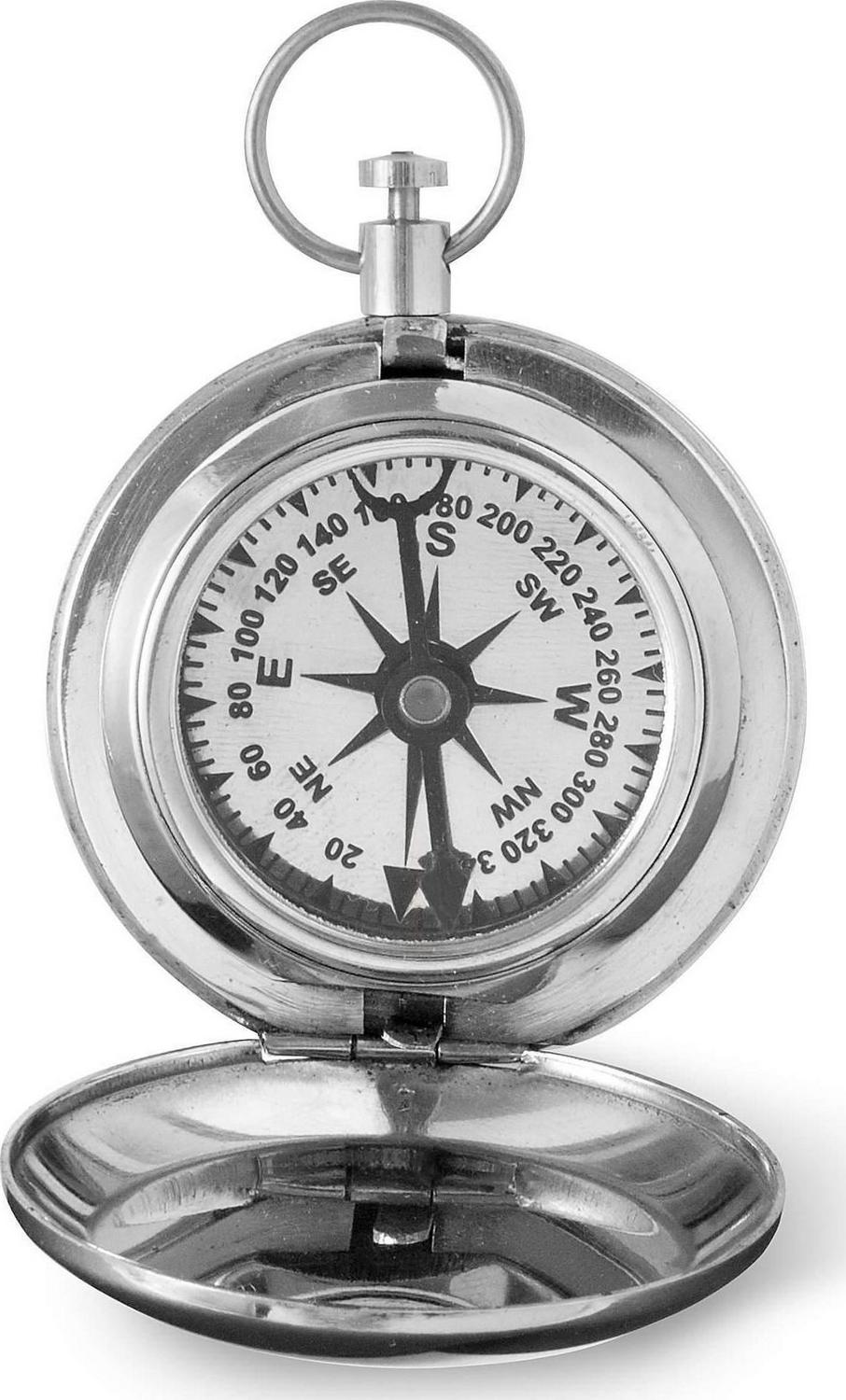 High Polish Silver Keepsake Compass