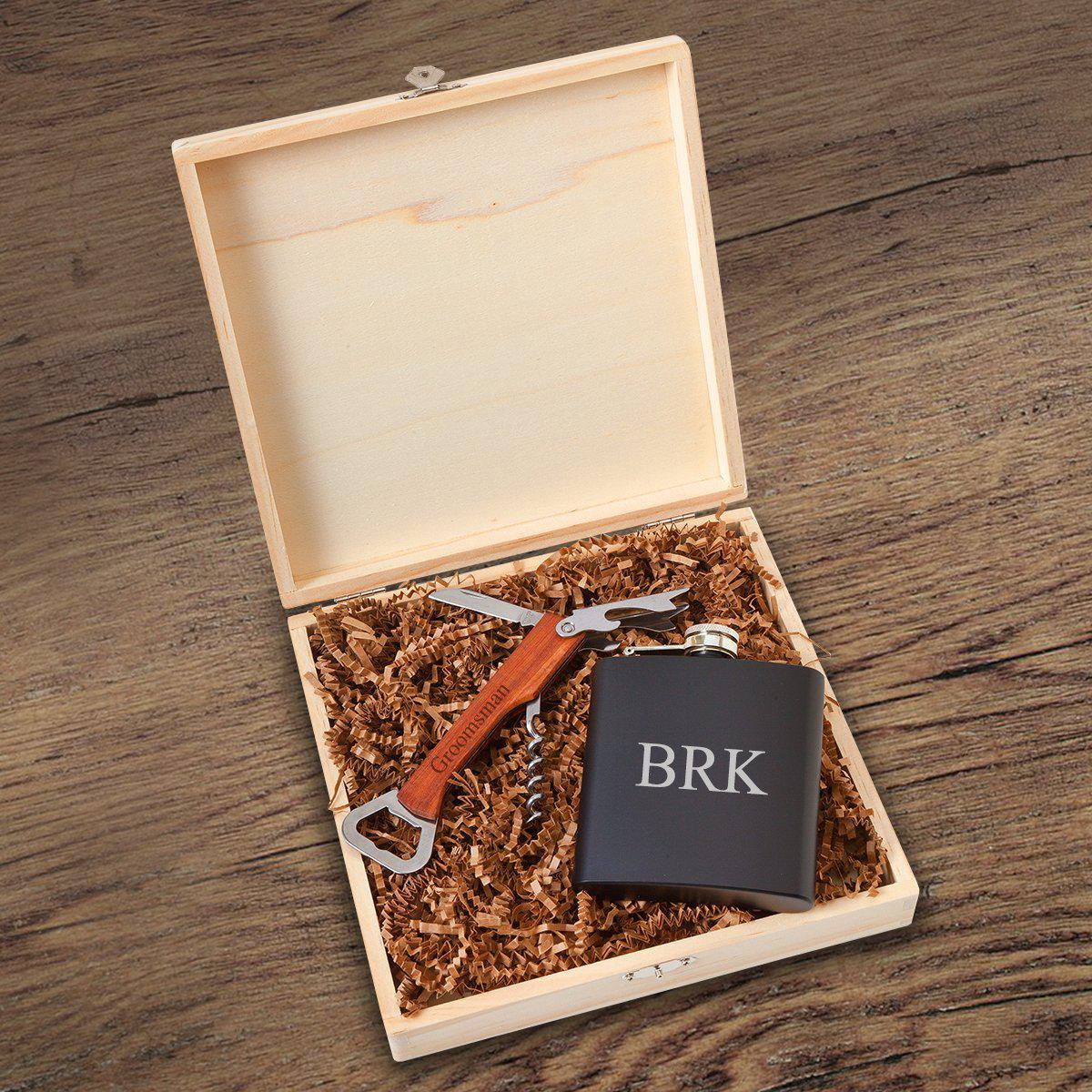 Irvine Groomsmen Flask Gift Box Set