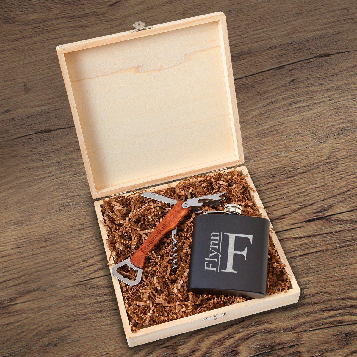 Irvine Groomsmen Flask Gift Box Set