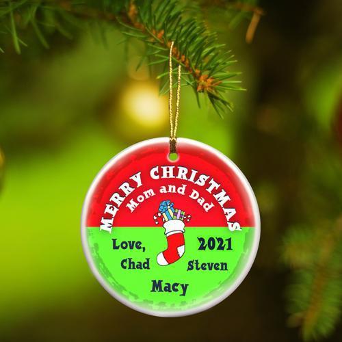 Merry Christmas Ceramic Ornament