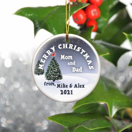 Merry Christmas Ceramic Ornament