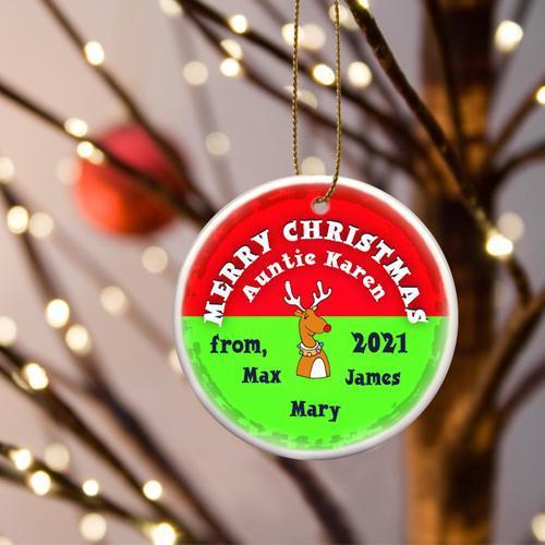 Merry Christmas Ceramic Ornament