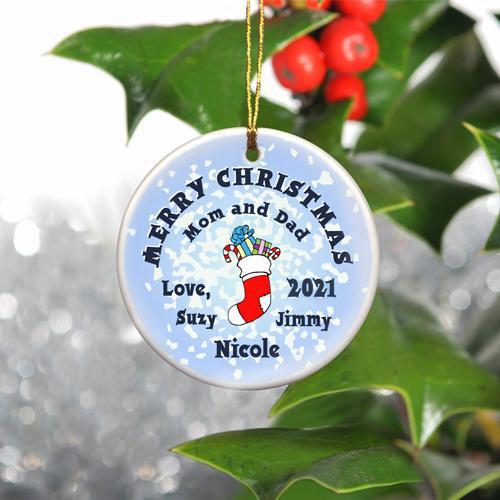 Merry Christmas Ceramic Ornament