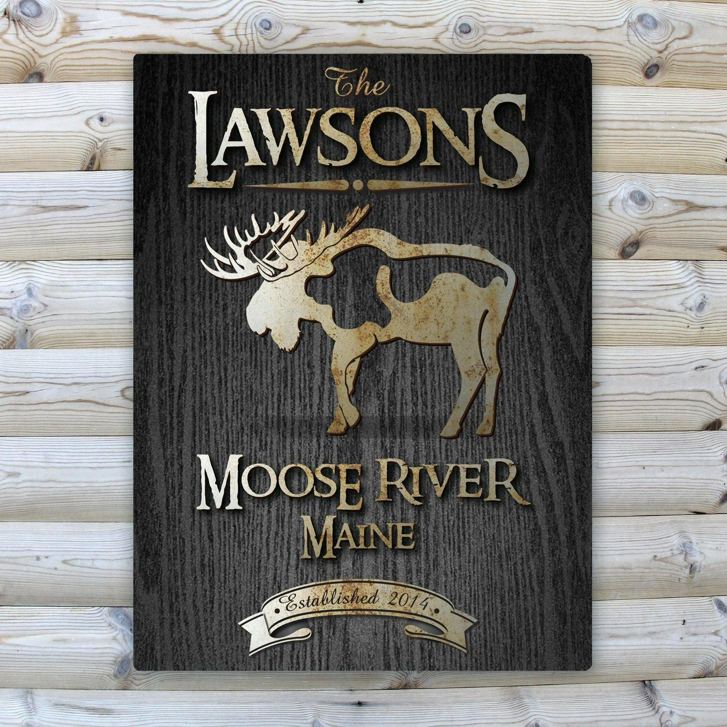 Midnight Wood Gain Welcome to the Lake Canvas Sign