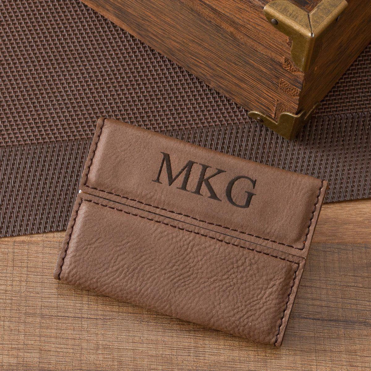 Mocha Microfiber Business Card Case