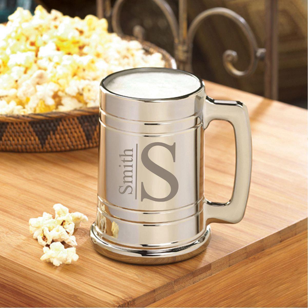 Monogram Gunmetal Beer Mug - 16 oz. - 5 Designs