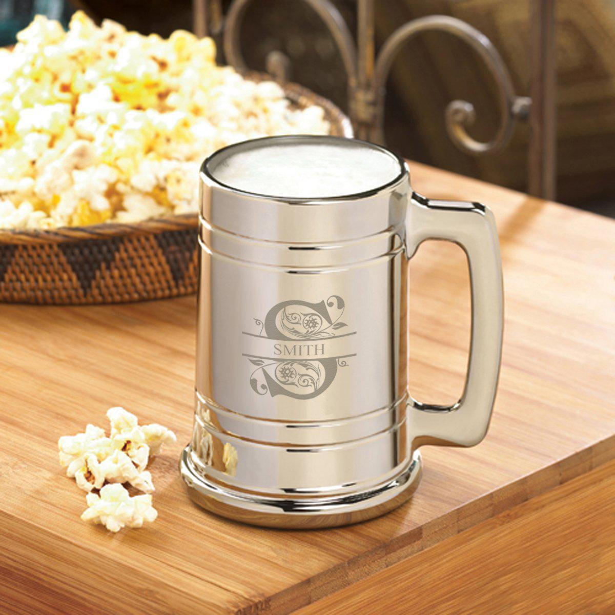 Monogram Gunmetal Beer Mug - 16 oz. - 5 Designs