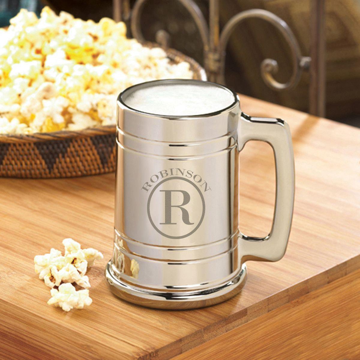 Monogram Gunmetal Beer Mug - 16 oz. - 5 Designs