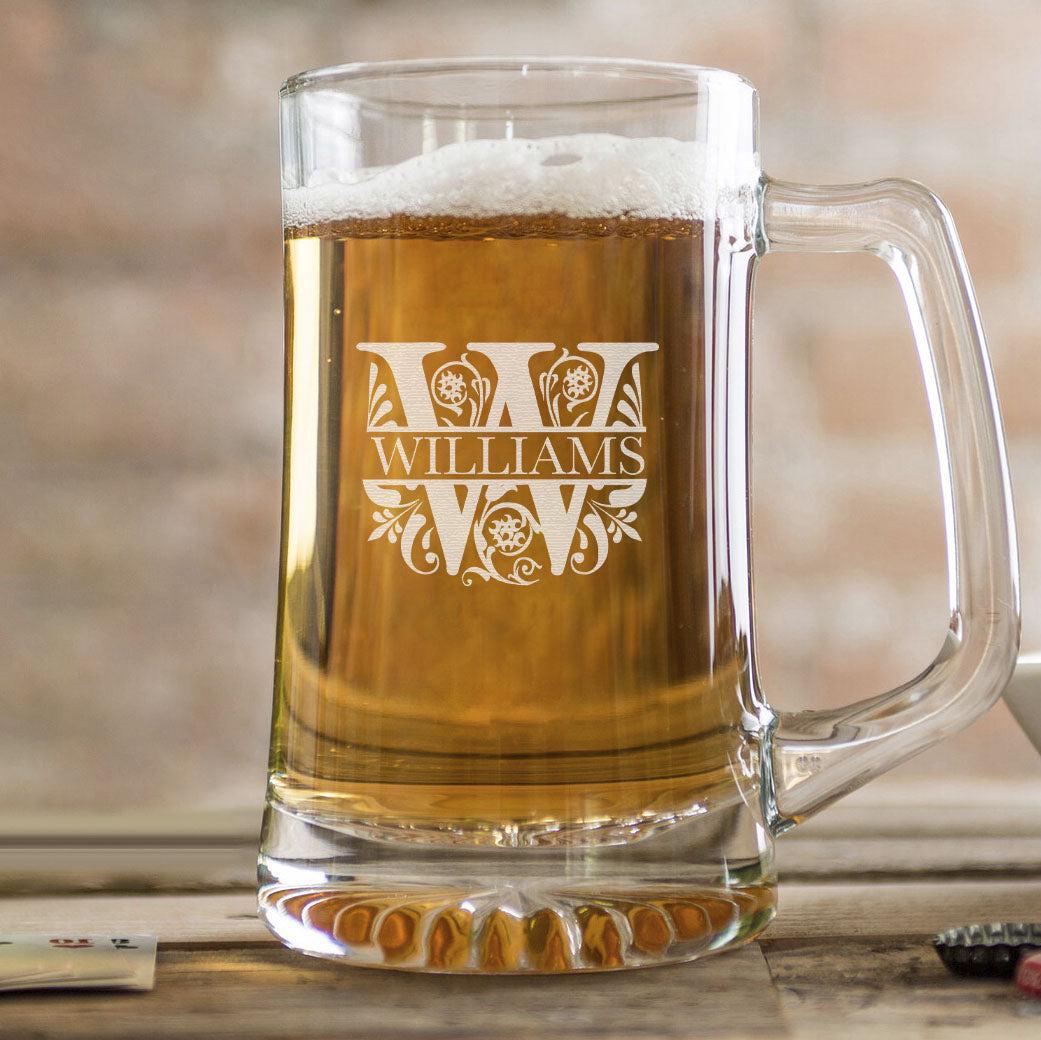 Monogrammed 25 oz. Beer Mug for Groomsmen