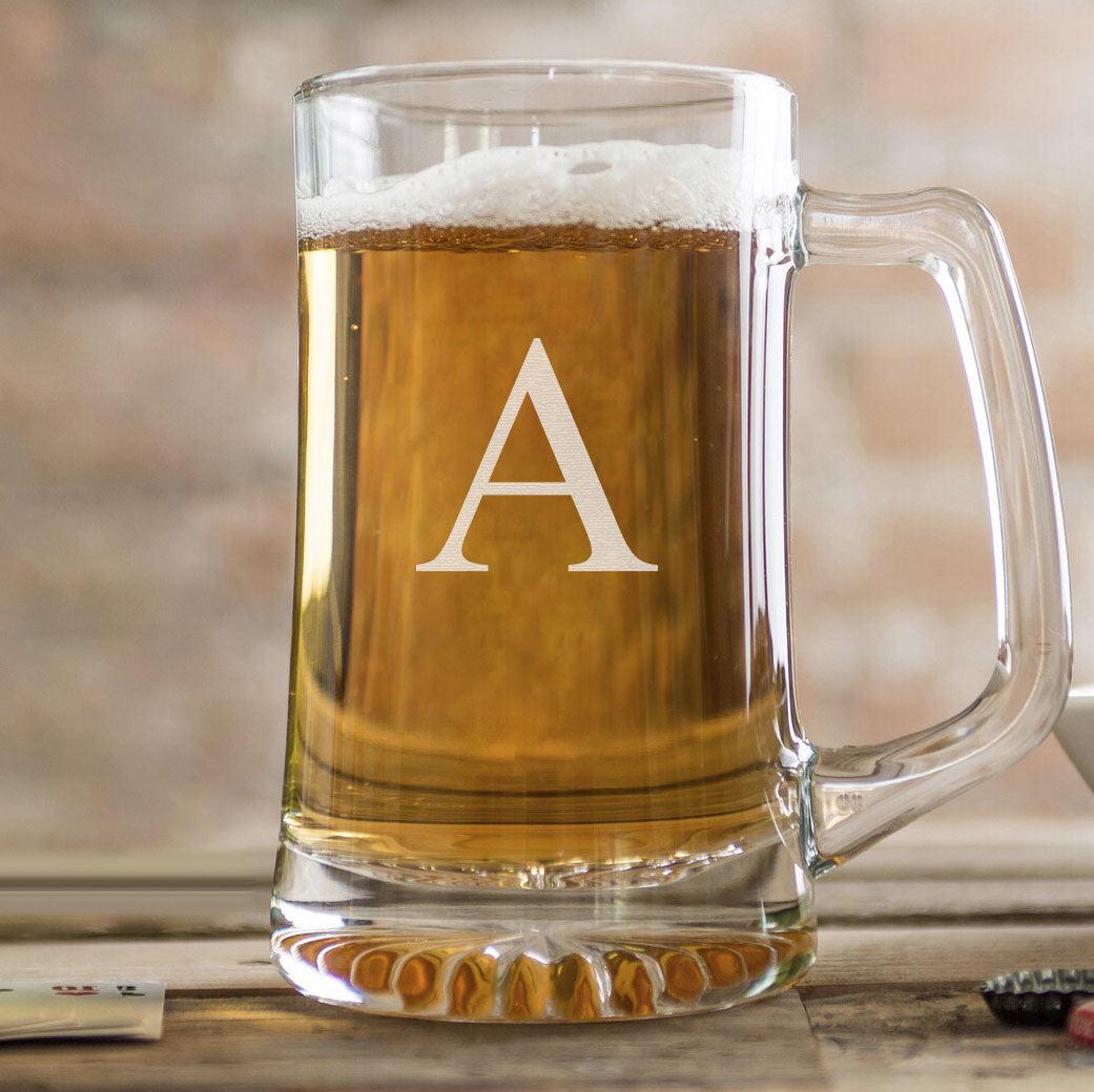 Monogrammed 25 oz. Beer Mug for Groomsmen