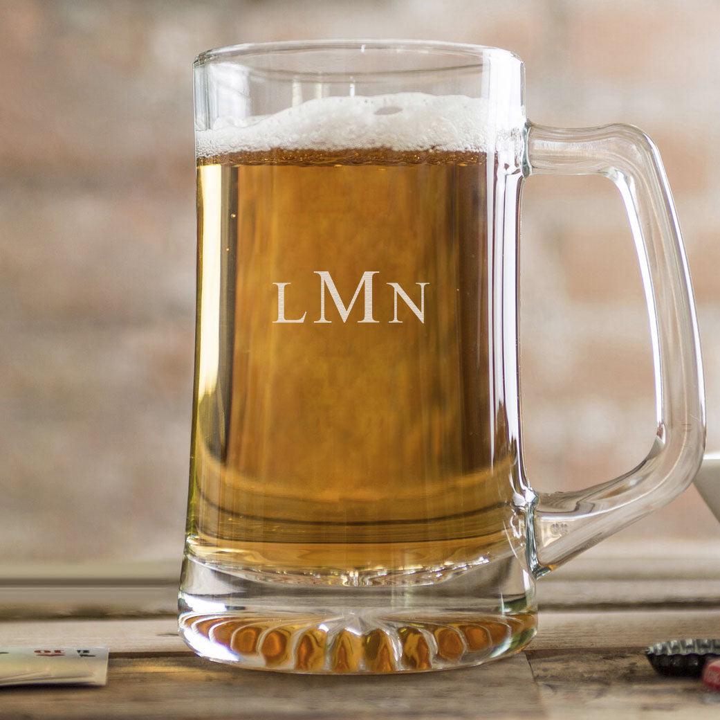 Monogrammed 25 oz. Beer Mug for Groomsmen