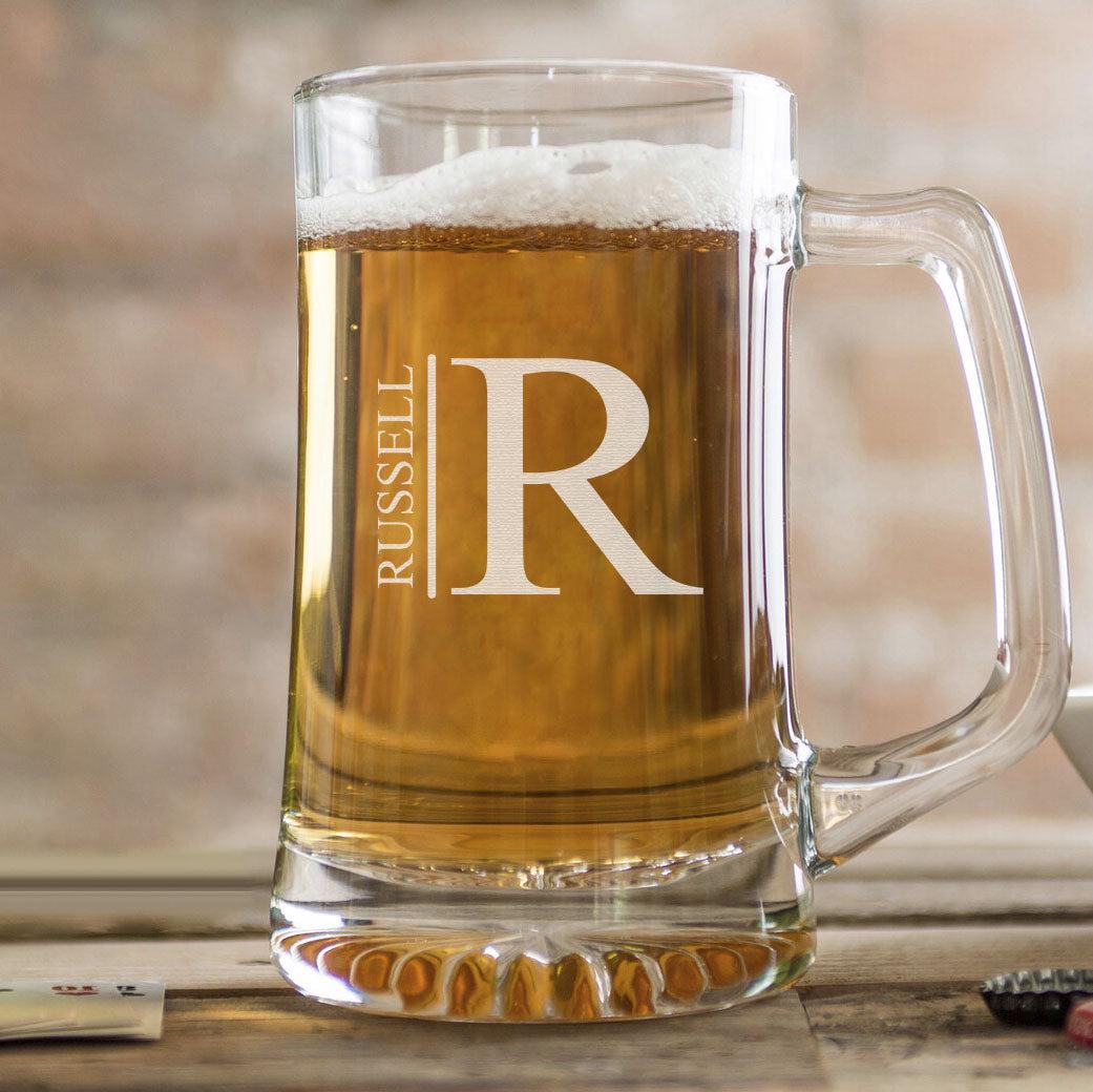 Monogrammed 25 oz. Beer Mug for Groomsmen