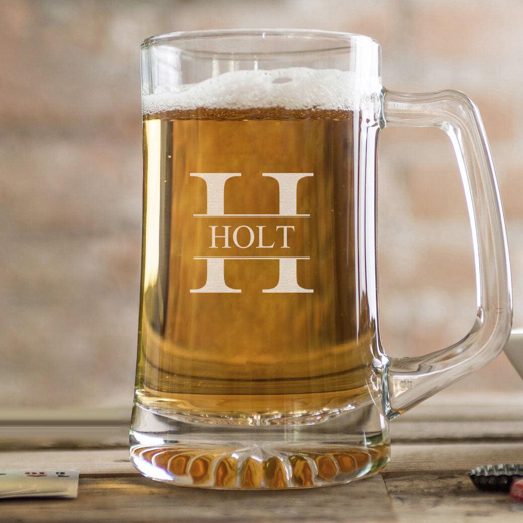 Monogrammed 25 oz. Beer Mug for Groomsmen