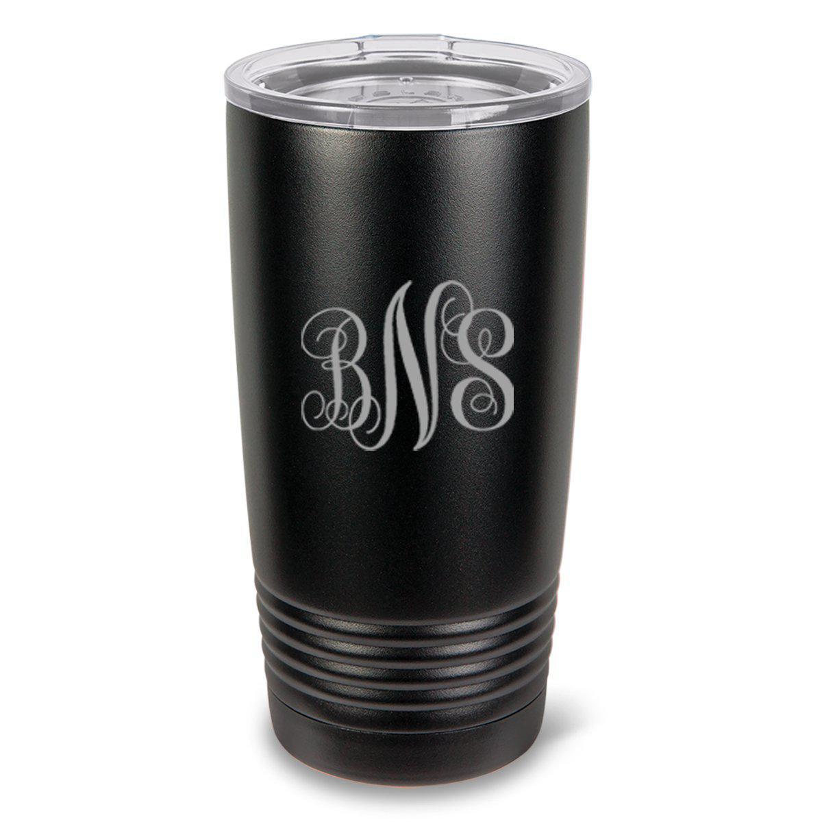 Monogrammed Hsavk 20 oz. Black Matte Double Wall Insulated Tumbler - All