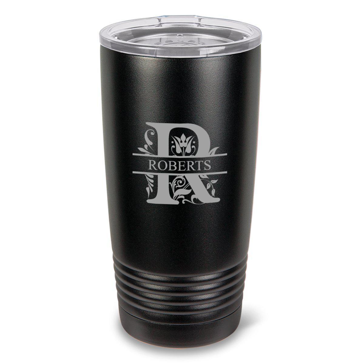 Monogrammed Hsavk 20 oz. Black Matte Double Wall Insulated Tumbler - All