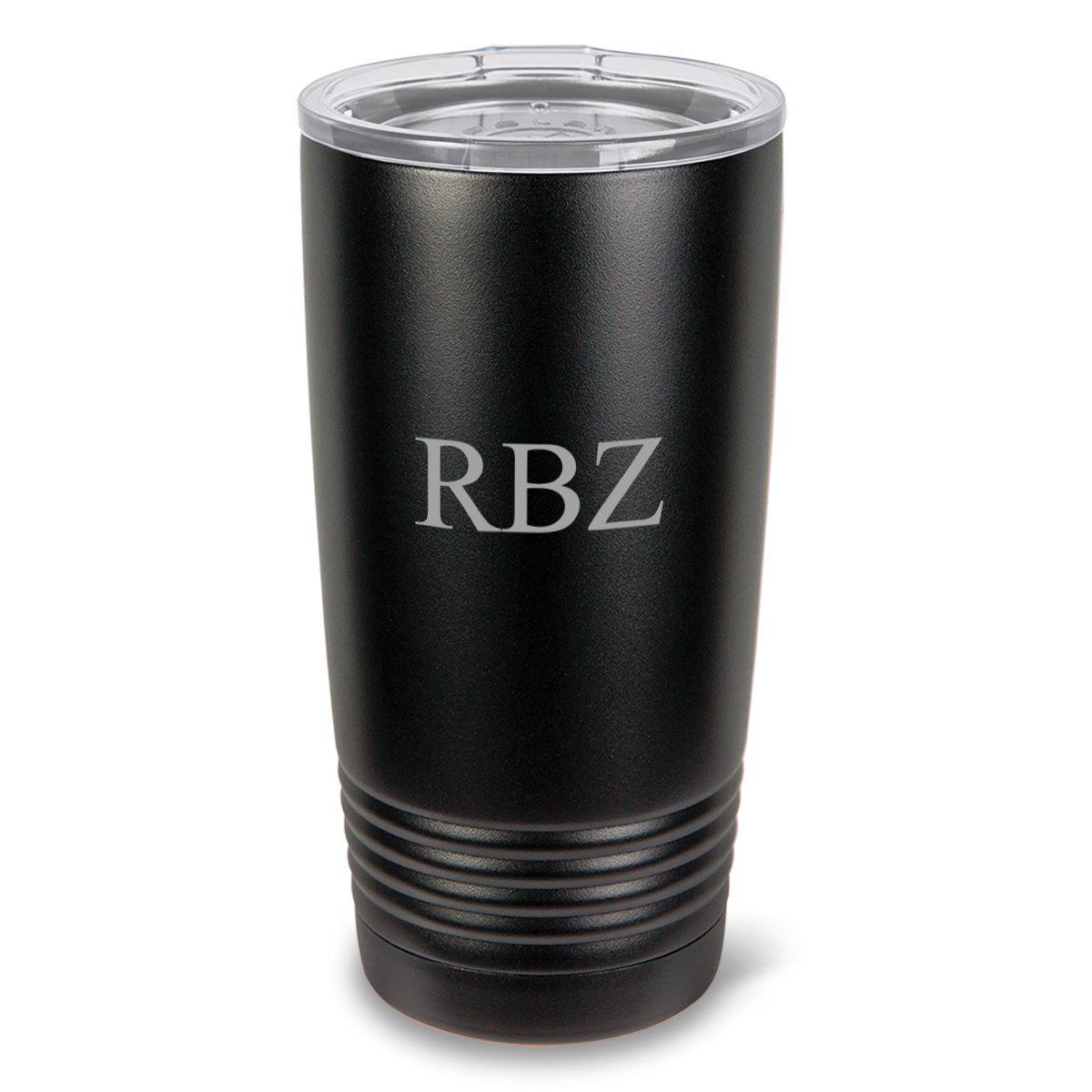 Monogrammed Hsavk 20 oz. Black Matte Double Wall Insulated Tumbler - All