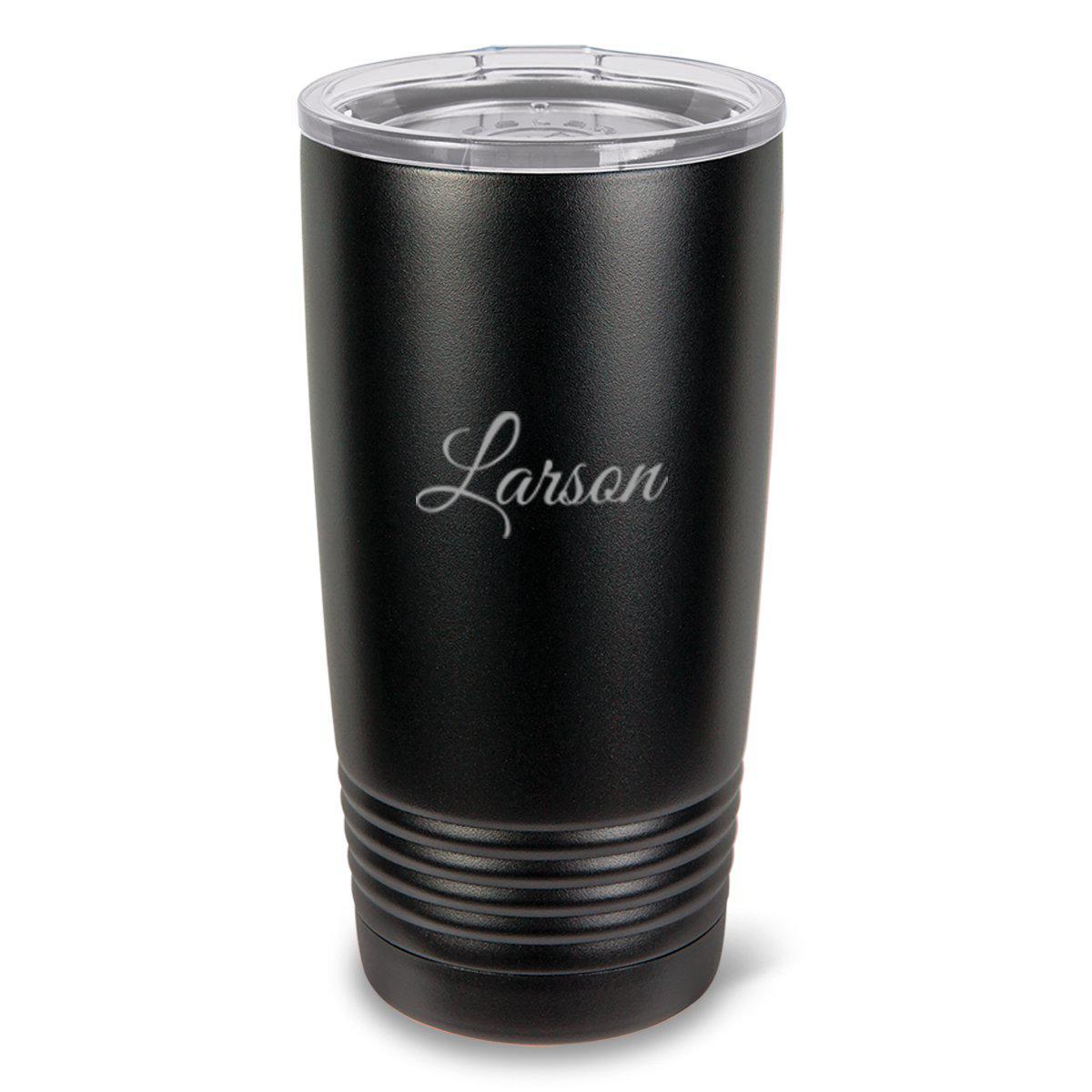 Monogrammed Hsavk 20 oz. Black Matte Double Wall Insulated Tumbler - All