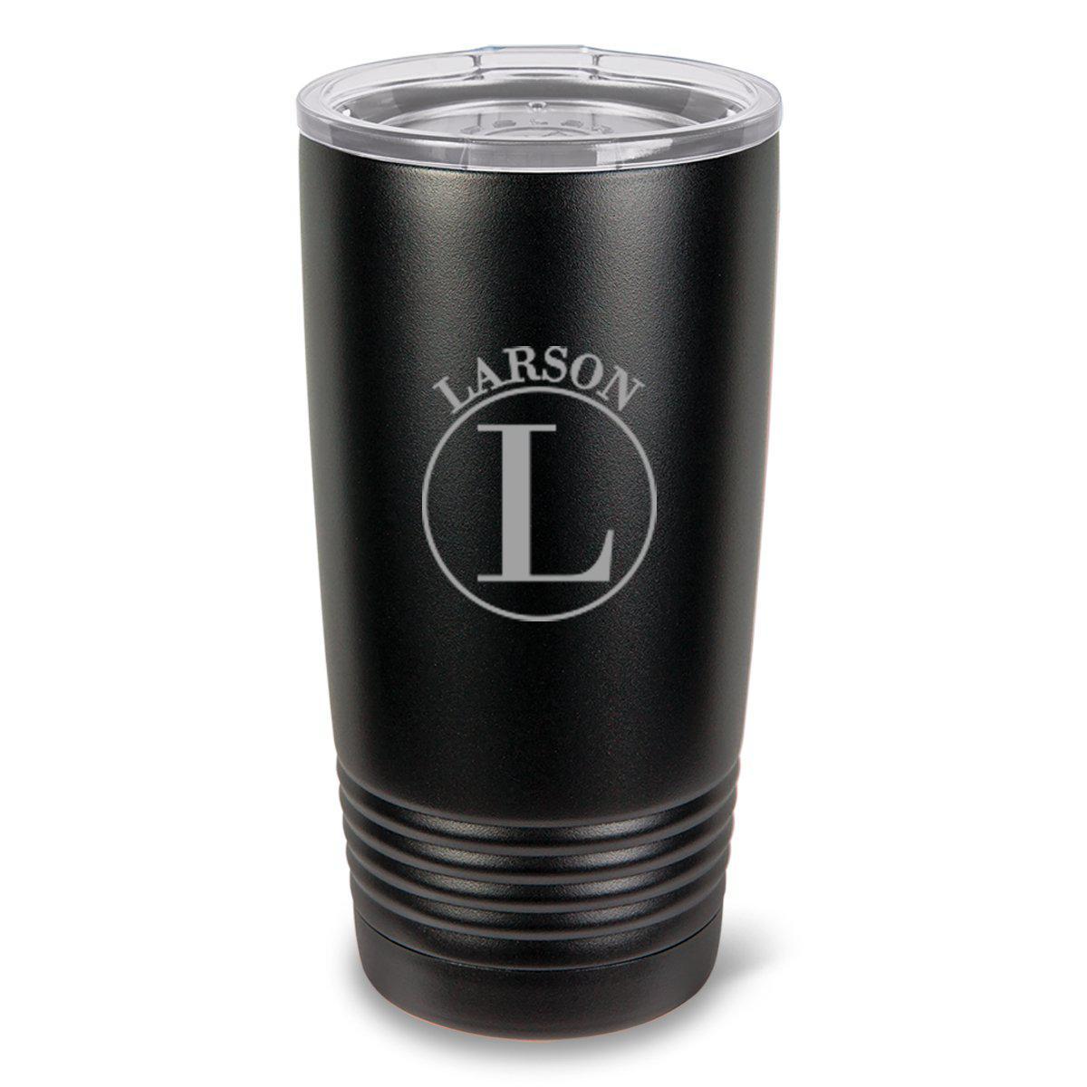 Monogrammed Hsavk 20 oz. Black Matte Double Wall Insulated Tumbler - All