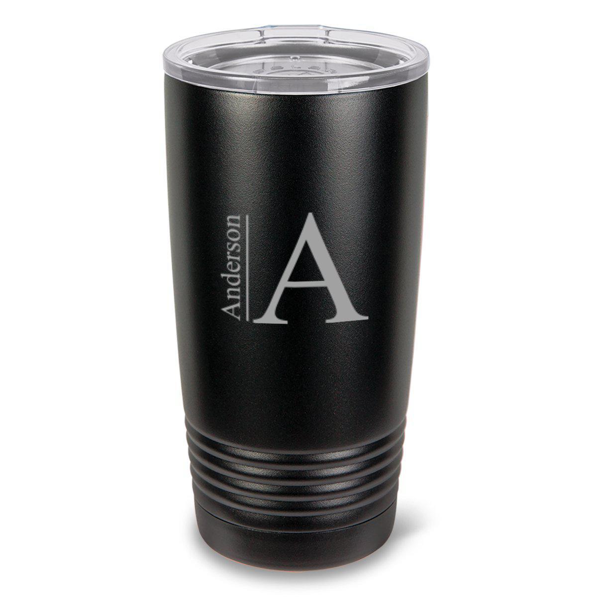 Monogrammed Hsavk 20 oz. Black Matte Double Wall Insulated Tumbler - All