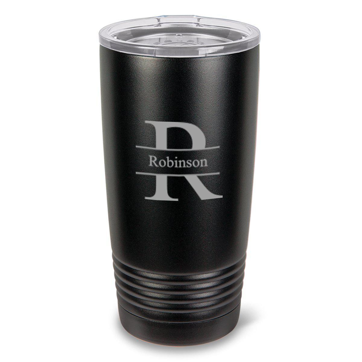 Monogrammed Hsavk 20 oz. Black Matte Double Wall Insulated Tumbler - All