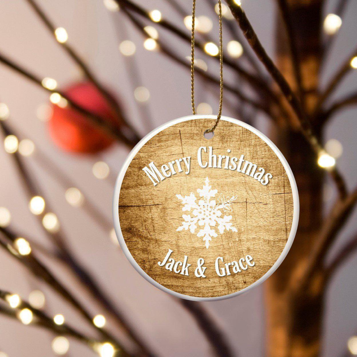 Multiwood Christmas Ceramic Ornament