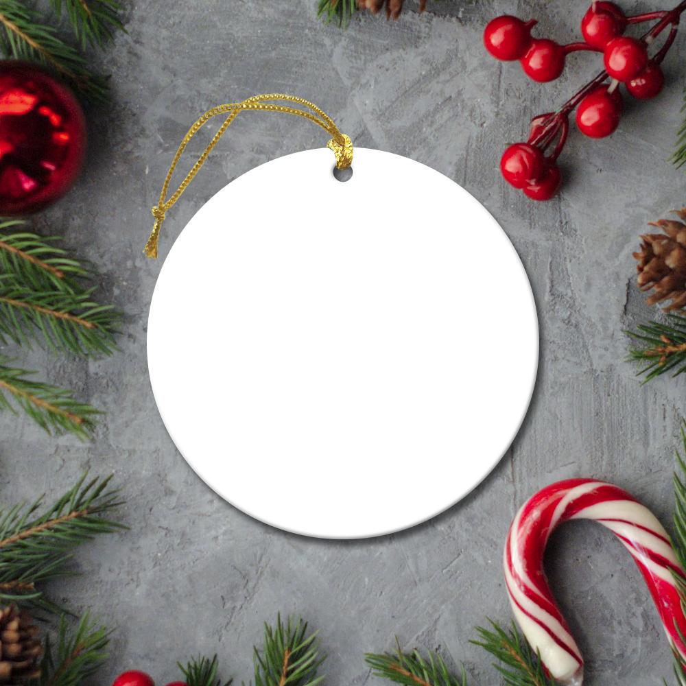 Non-Personalized Christmas Round Ceramic Ornaments