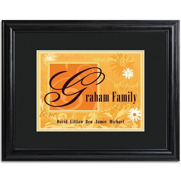 Orange Family Name Framed Print