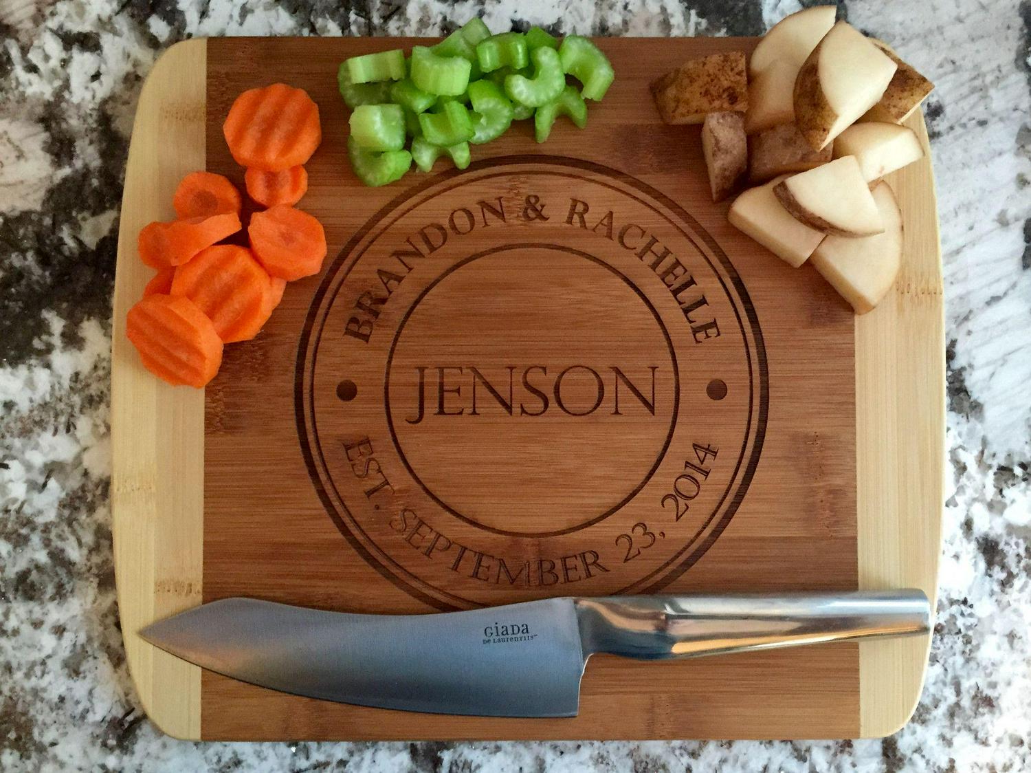 Personalized Bamboo Cutting Board 11x14 (Rounded Edge) 7 Designs