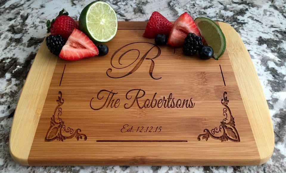 Personalized Bamboo Cutting Board 8.5x11 (Rounded Edge) 12 Designs