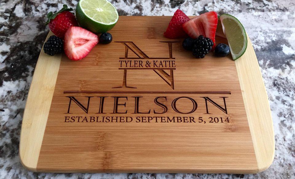 Personalized Bamboo Cutting Board 8.5x11 (Rounded Edge) 12 Designs