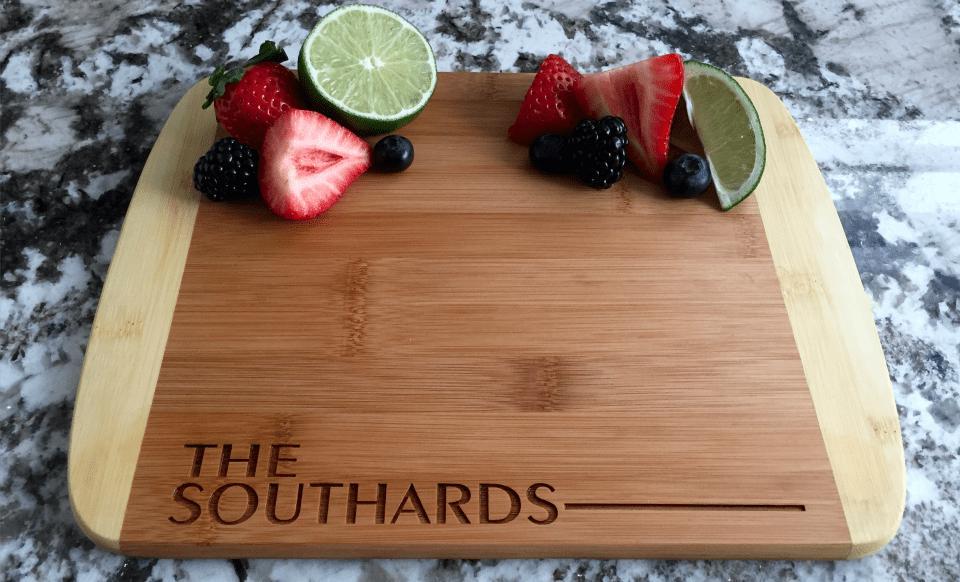 Personalized Bamboo Cutting Board 8.5x11 (Rounded Edge) 12 Designs