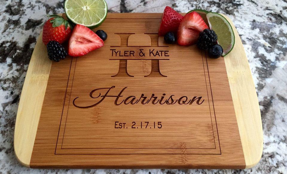 Personalized Bamboo Cutting Board 8.5x11 (Rounded Edge) 12 Designs