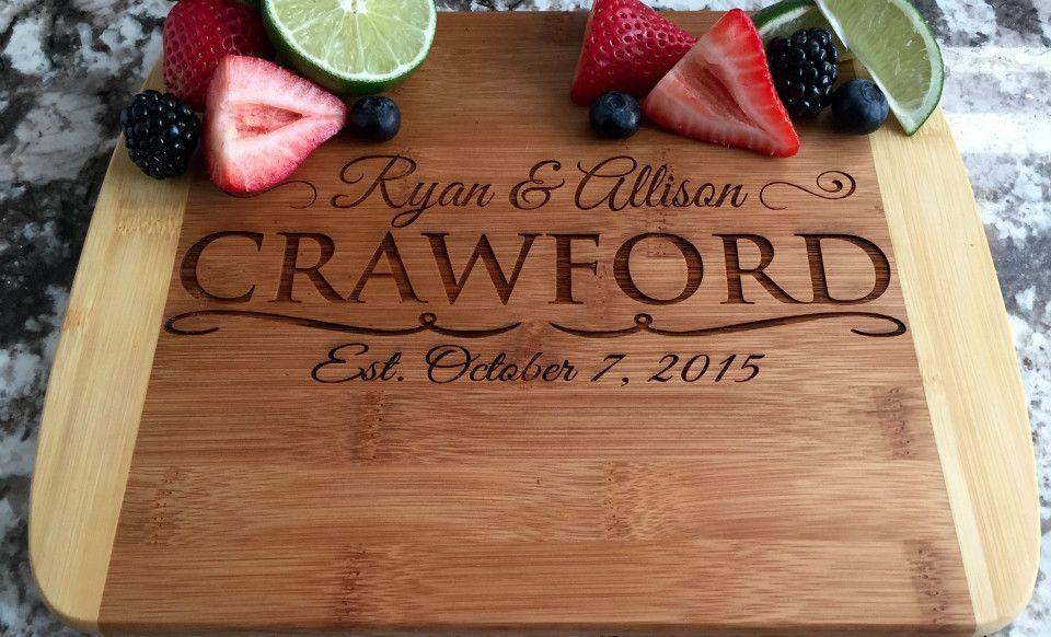 Personalized Bamboo Cutting Board 8.5x11 (Rounded Edge) 12 Designs