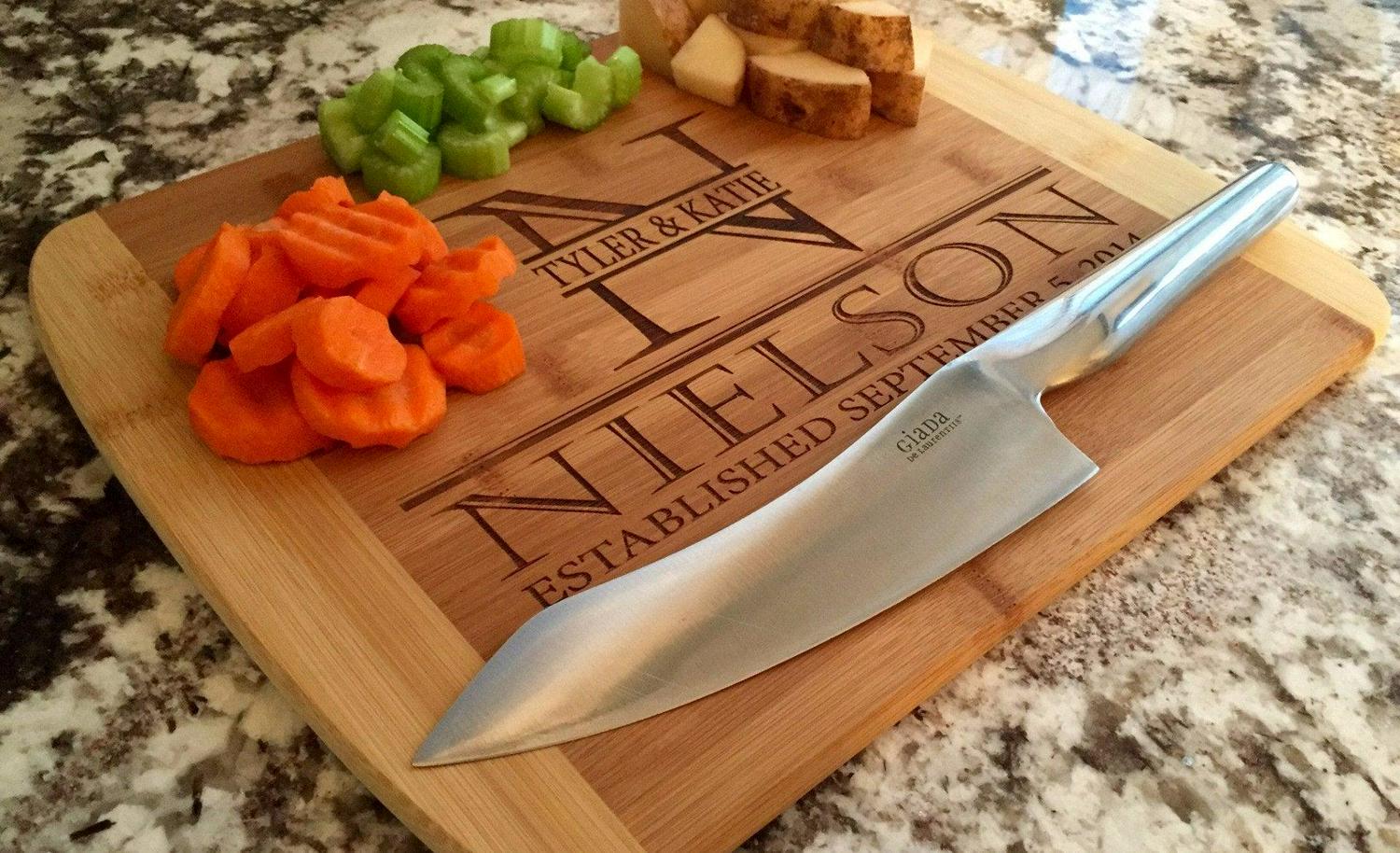 Personalized Bamboo Cutting Board 11x14 (Rounded Edge) 7 Designs