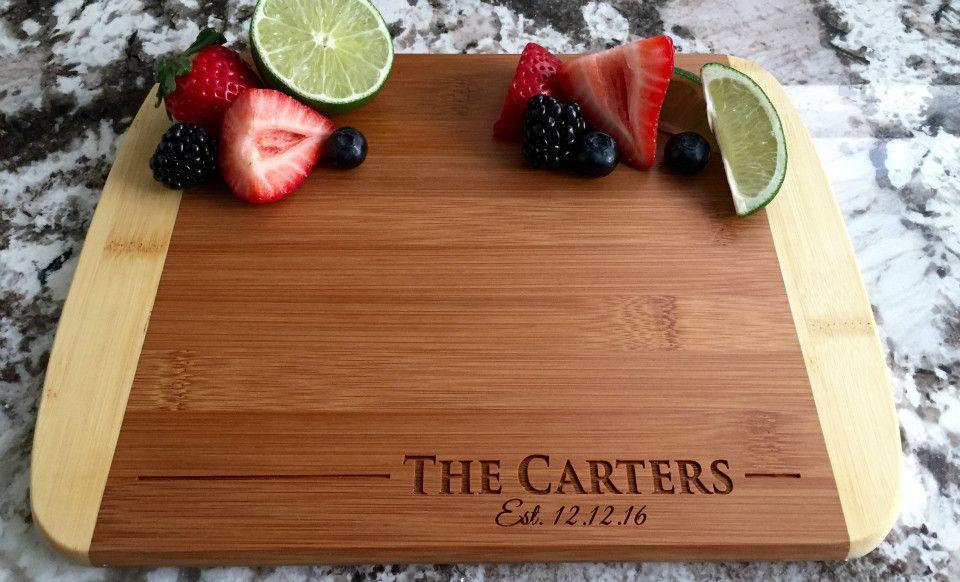 Personalized Bamboo Cutting Board 8.5x11 (Rounded Edge) 12 Designs