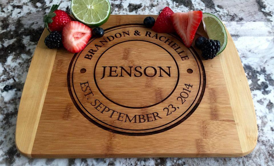 Personalized Bamboo Cutting Board 8.5x11 (Rounded Edge) 12 Designs