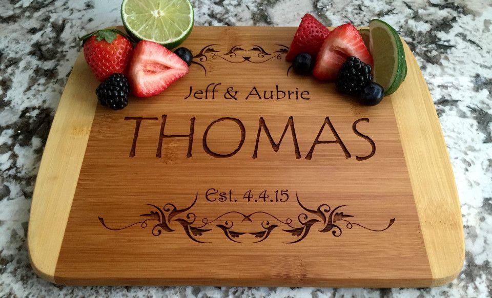 Personalized Bamboo Cutting Board 8.5x11 (Rounded Edge) 12 Designs