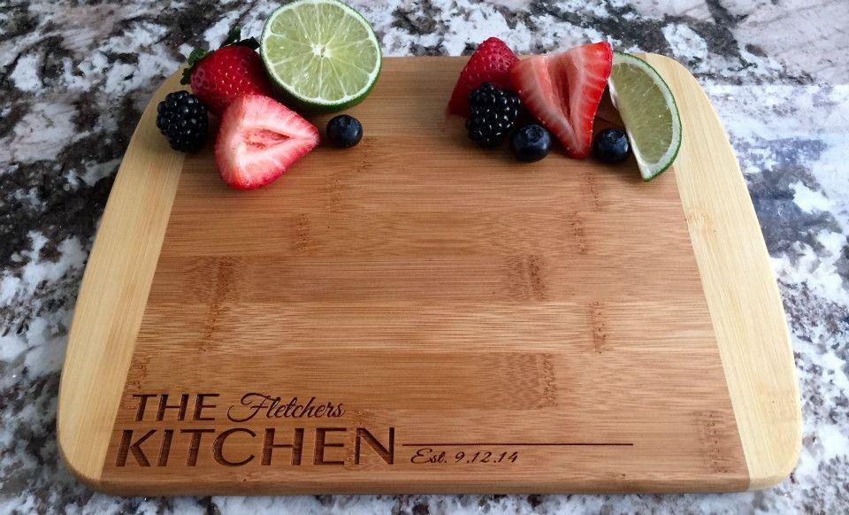 Personalized Bamboo Cutting Board 8.5x11 (Rounded Edge) 12 Designs