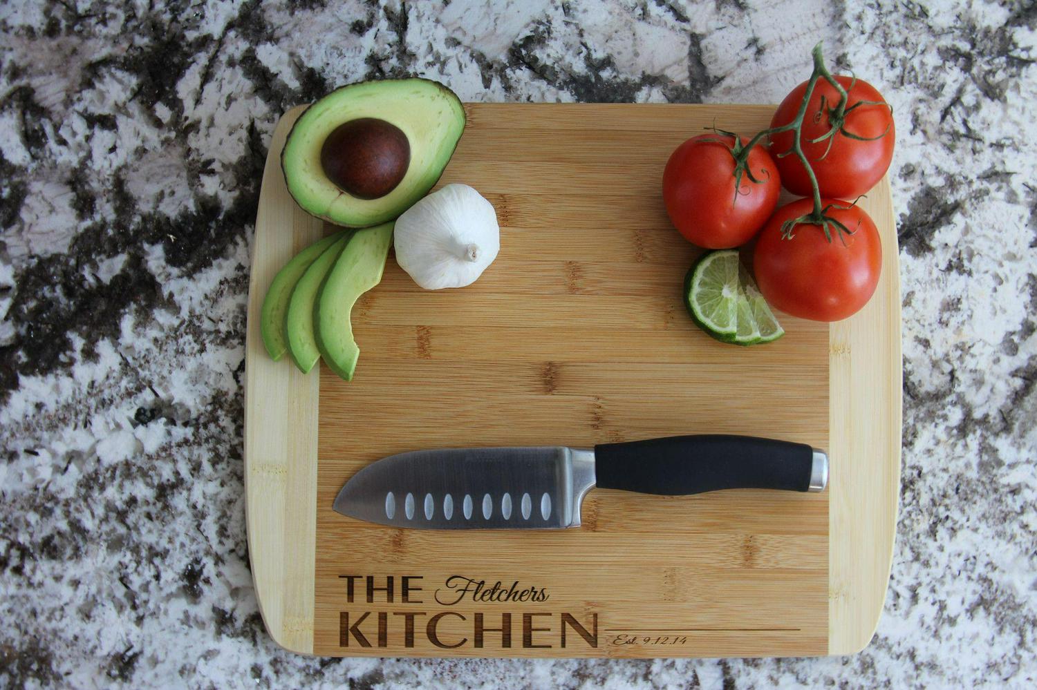 Personalized Bamboo Cutting Board 11x14 (Rounded Edge) 7 Designs