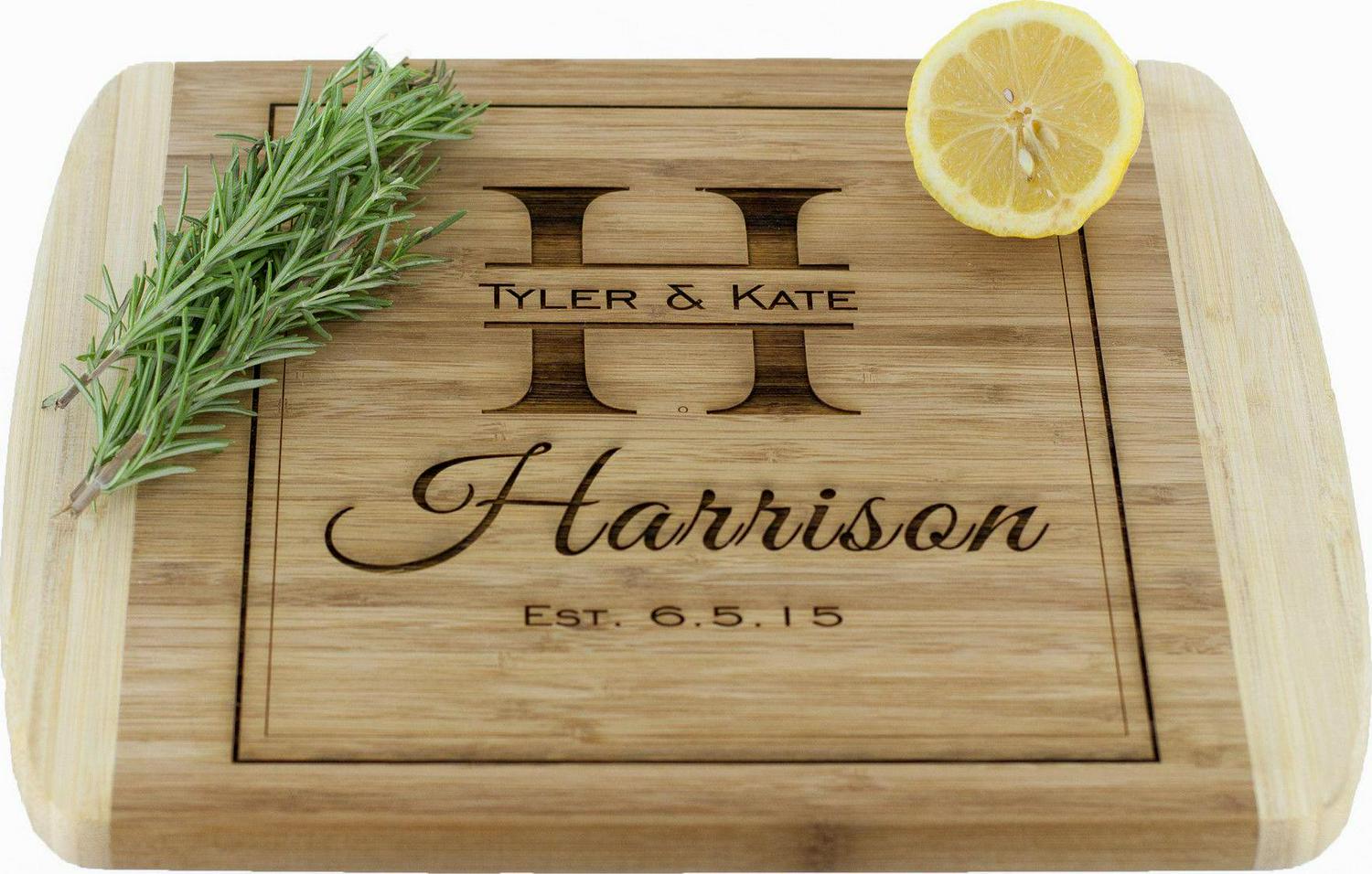 Personalized Bamboo Cutting Board 11x14 (Rounded Edge) 7 Designs