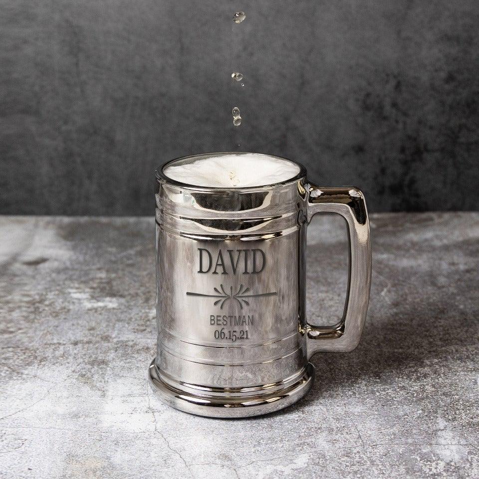 Personalized Bestman Metallic Beer Mug