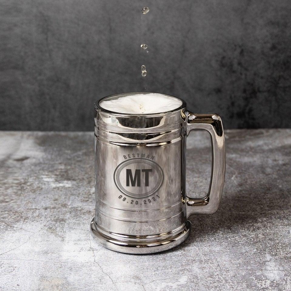 Personalized Bestman Metallic Beer Mug