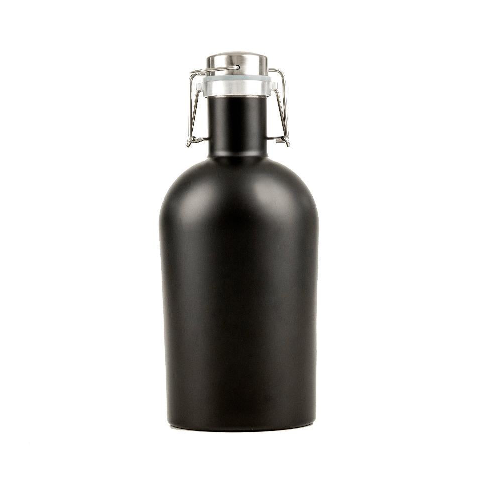 Personalized Bestman Matte Black Beer Growler - 64 oz.