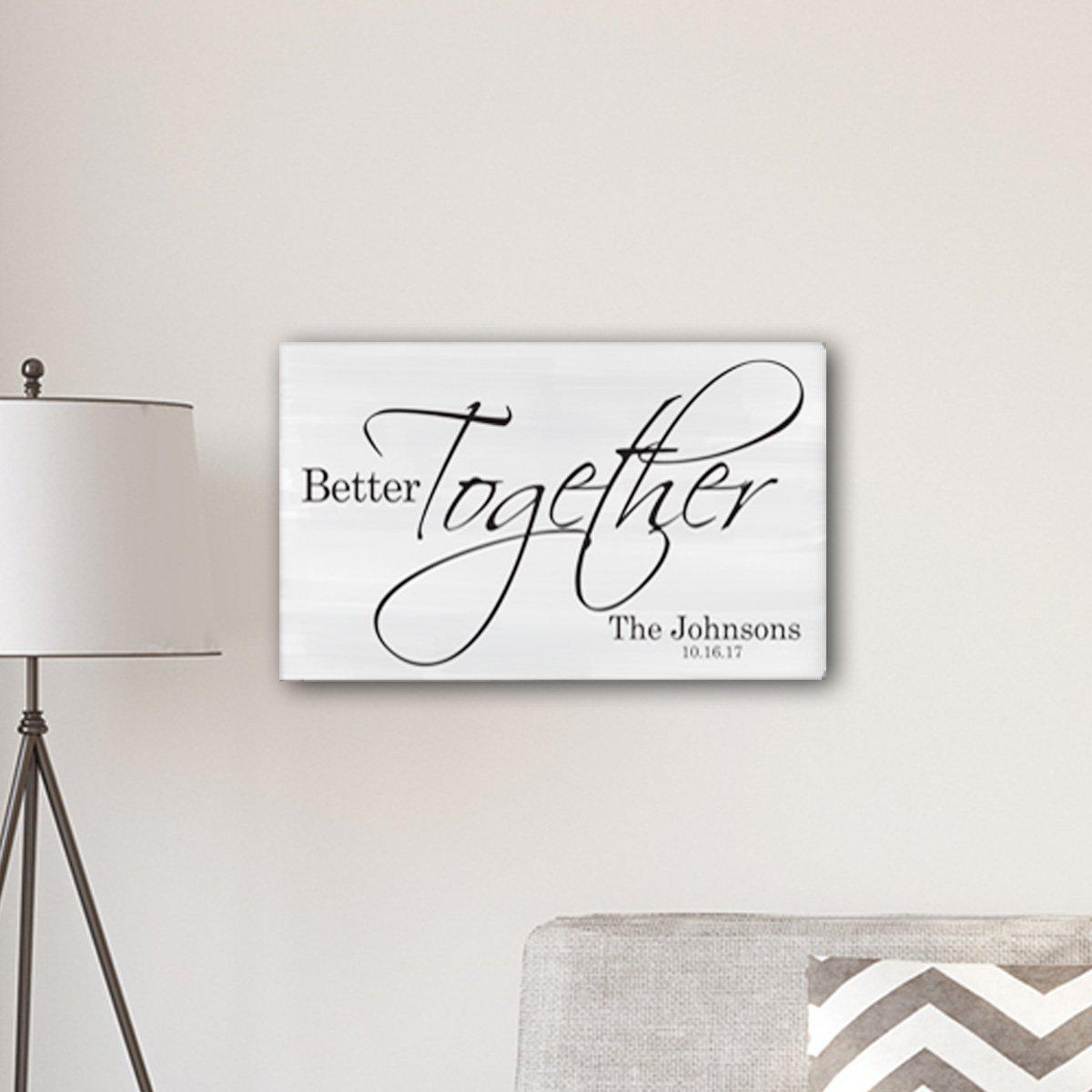 Personalized Better Together Modern Farmhouse 14 x 24 Canvas Sign