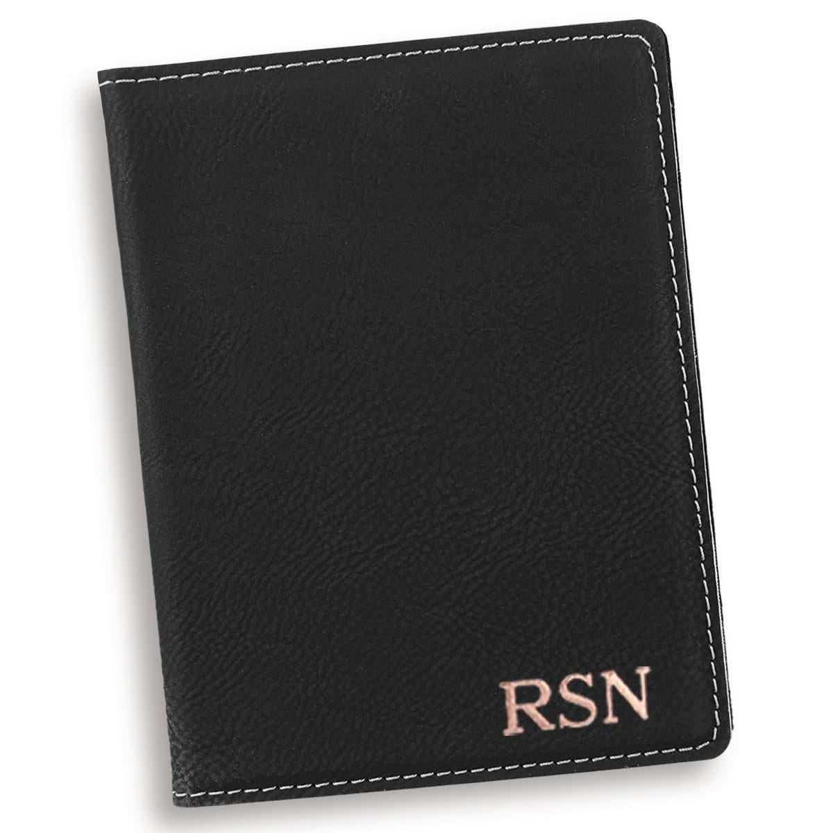 Personalized Black Passport Holder