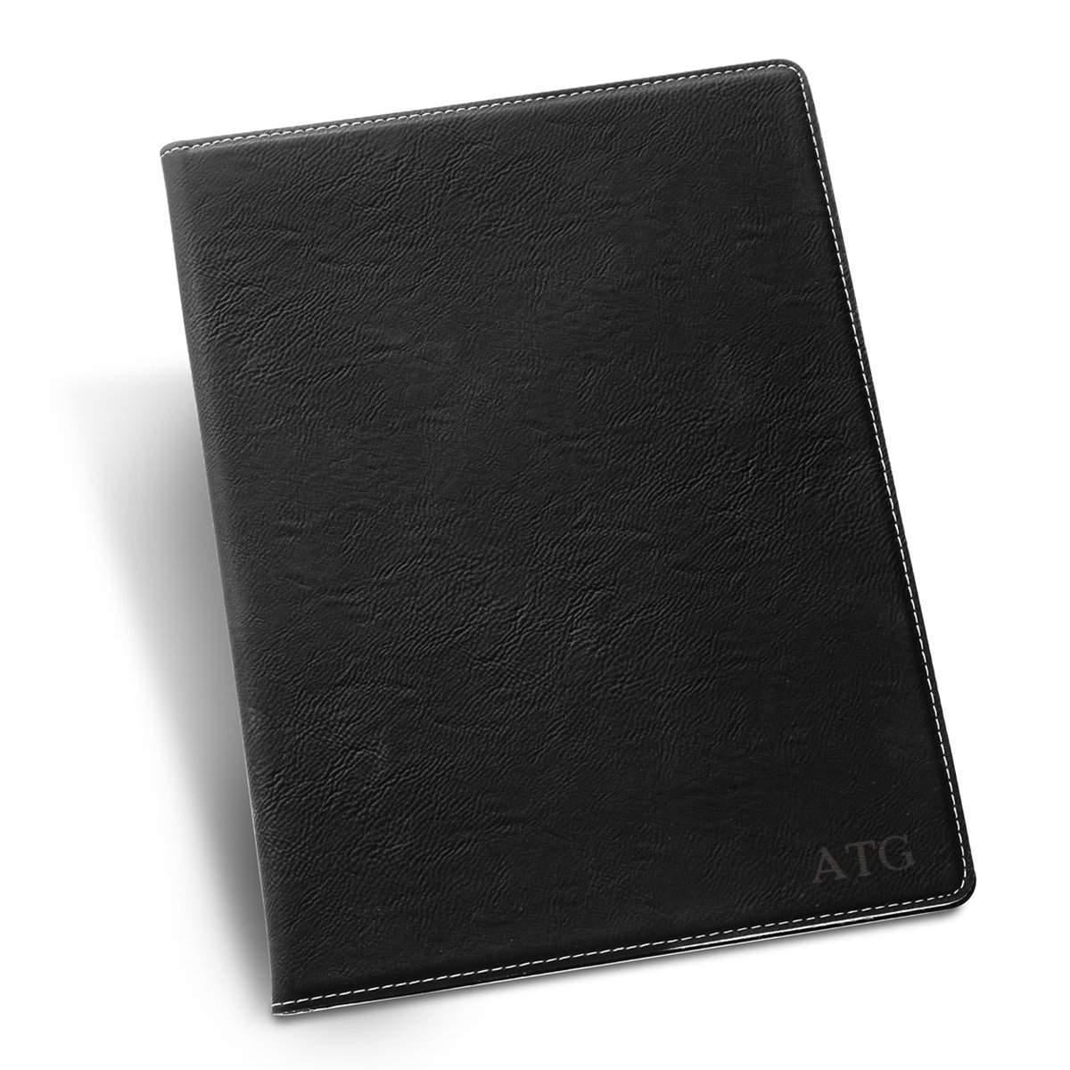 Personalized Black Portfolio with Notepad