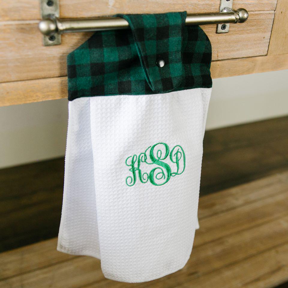 Personalized Button Hook Tea Towels