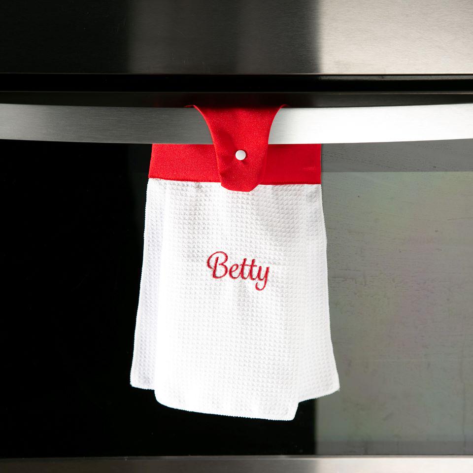 Personalized Button Hook Tea Towels